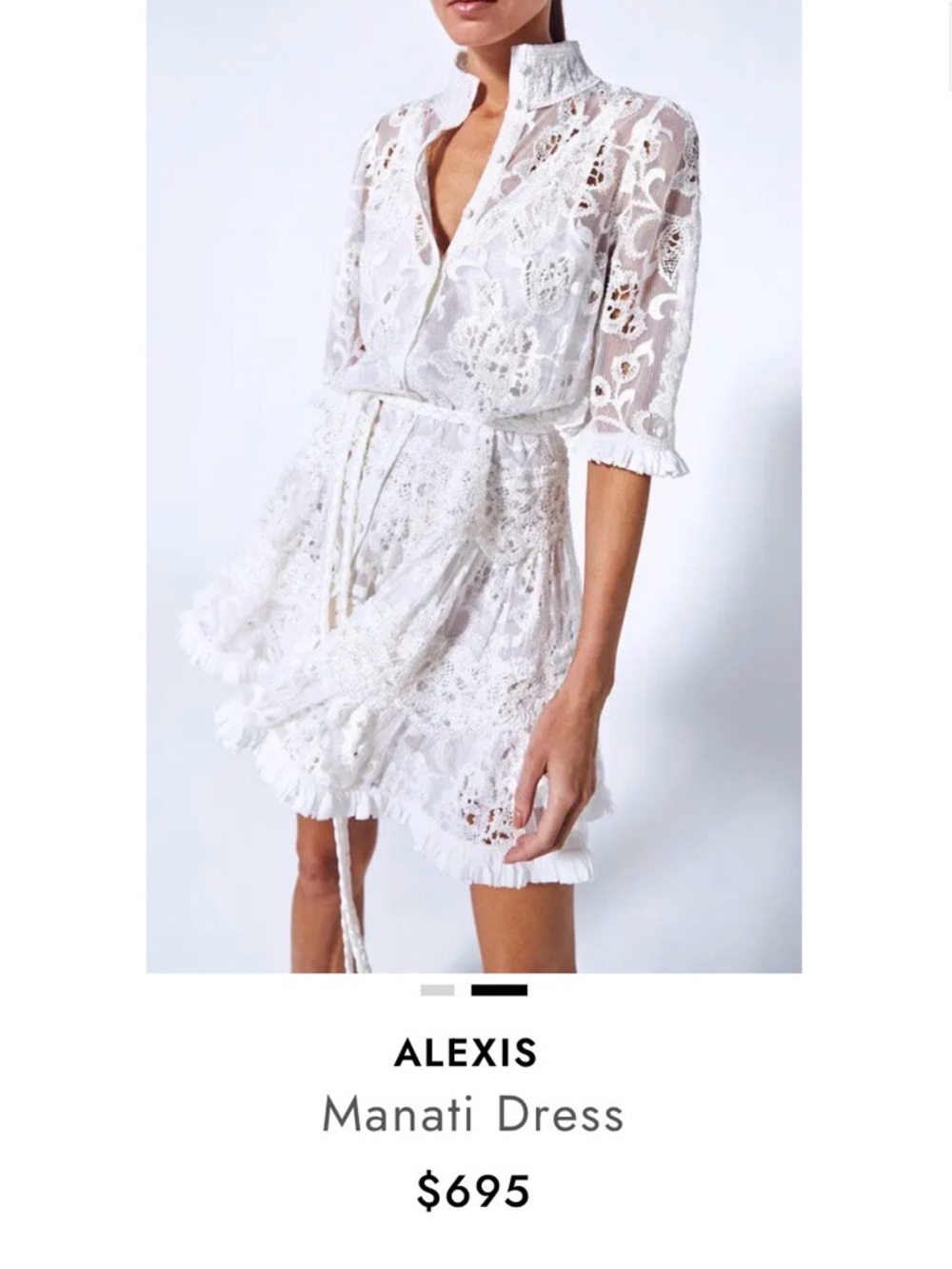Alexis Manati White Lace Ruffle Mini Dress - Picture 15 of 15